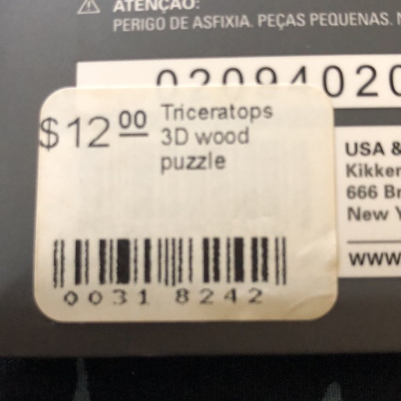 Kikkerland Triceratops 3D Wooden Puzzle Laser Cut NEW - Picture 4 of 6